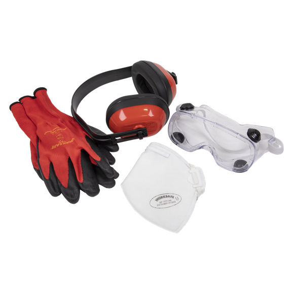 Flexi Grip Gloves, FFP1 Mask, Goggles & Ear Defenders - Image 2